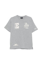 T-shirt per bambino Emporio Armani Kids grigia con stampa grafica logo EB001362 AF13715 O8042 EMPORIO ARMANI KIDS 
