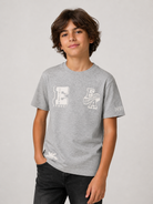 T-shirt per bambino Emporio Armani Kids grigia con stampa grafica logo EB001362 AF13715 O8042 EMPORIO ARMANI KIDS 