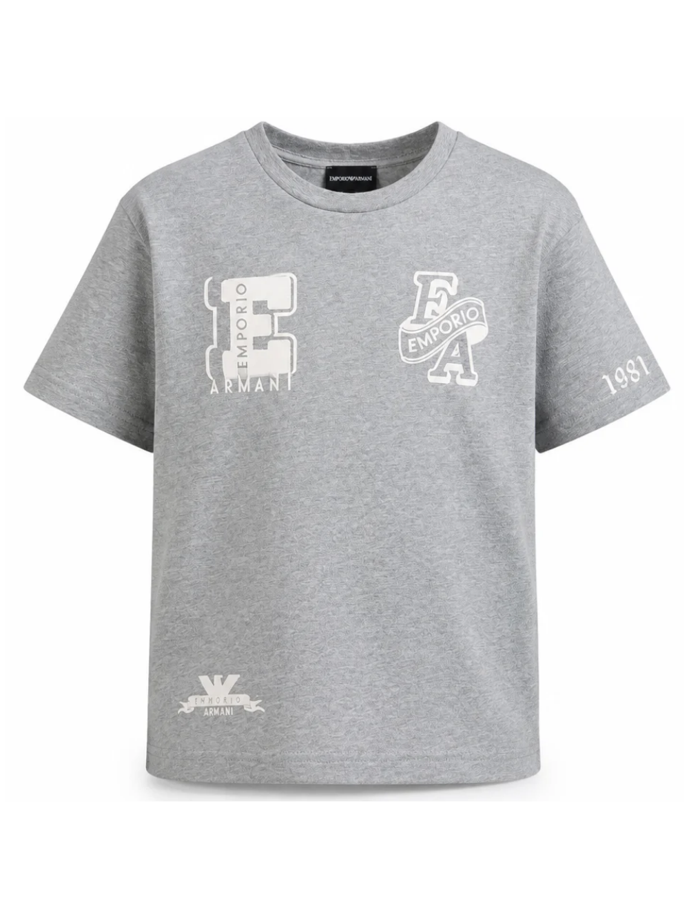 T-shirt per bambino Emporio Armani Kids grigia con stampa grafica logo EB001362 AF13715 O8042 EMPORIO ARMANI KIDS 