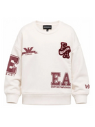 Felpa per bambino Emporio Armani Kids bianco sporco con stampa logo sul retro EB001389 AF10126 U1009 EMPORIO ARMANI KIDS 