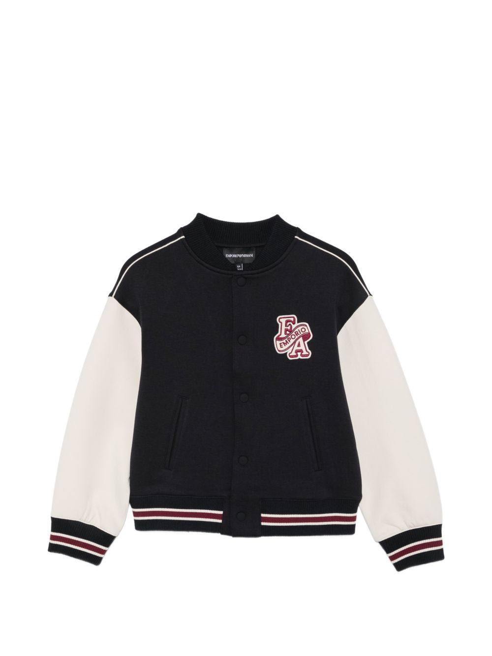 Felpa per bambino Emporio Armani Kids nera con applicazione con logo sul petto EB001390 AF10126 MZ998 EMPORIO ARMANI KIDS 