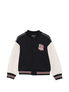 Felpa per bambino Emporio Armani Kids nera con applicazione con logo sul petto EB001390 AF10126 MZ998 EMPORIO ARMANI KIDS 