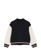 Felpa per bambino Emporio Armani Kids nera con applicazione con logo sul petto EB001390 AF10126 MZ998 EMPORIO ARMANI KIDS 