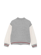 Felpa per bambino Emporio Armani Kids grigia con applicazione con logo sul petto EB001390 AF10126 MZ999 EMPORIO ARMANI KIDS 