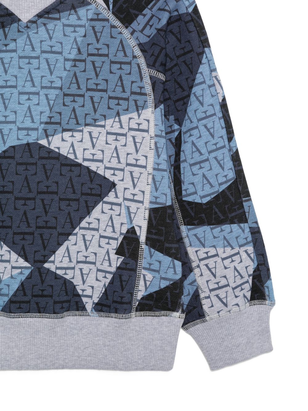 Felpa per bambino Emporio Armani Kids multicolore con stampa logo all-over EB001395 AF26055 F8266 EMPORIO ARMANI KIDS 