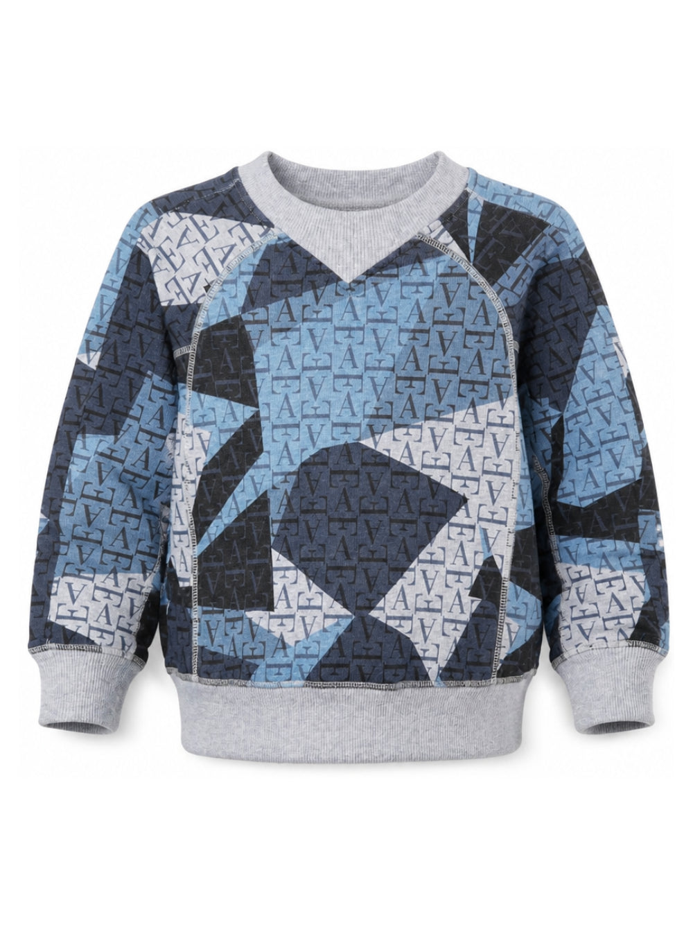 Felpa per bambino Emporio Armani Kids multicolore con stampa logo all-over EB001395 AF26055 F8266 EMPORIO ARMANI KIDS 