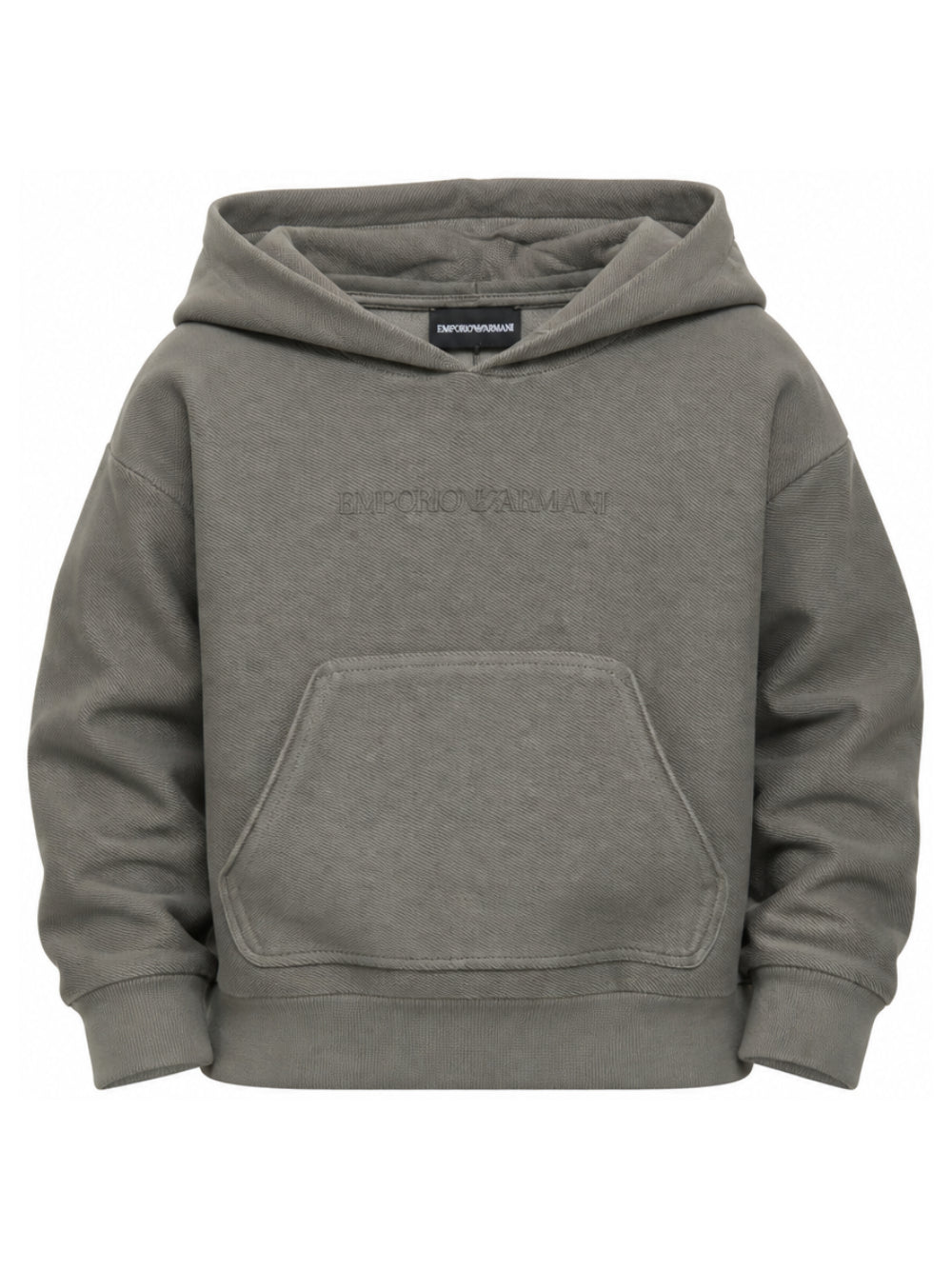 Felpa per bambino Emporio Armani Kids verde con logo ricamato sul davanti EB001399 AF26096 U8114 EMPORIO ARMANI KIDS 