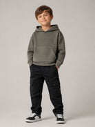 Felpa per bambino Emporio Armani Kids verde con logo ricamato sul davanti EB001399 AF26096 U8114 EMPORIO ARMANI KIDS 