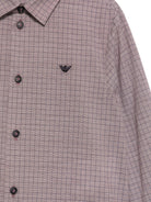Camicia per bambino Emporio Armani Kids rosa chiaro con motivo a quadri EB001426 AF25922 F6016 EMPORIO ARMANI KIDS 