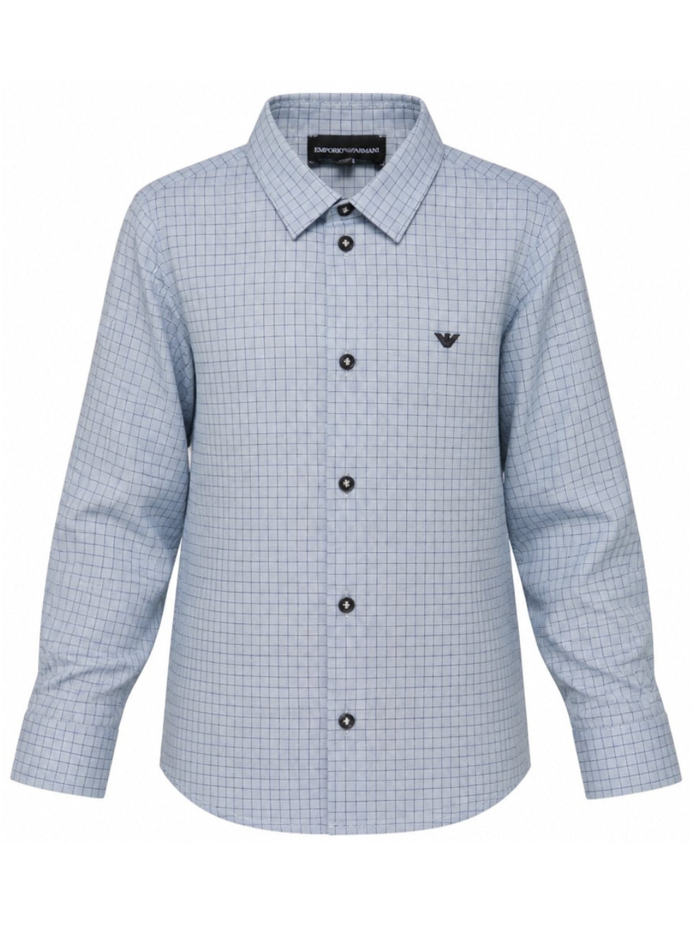 Camicia per bambino Emporio Armani Kids azzurro con motivo a quadri EB001426 AF25922 FB065 EMPORIO ARMANI KIDS 