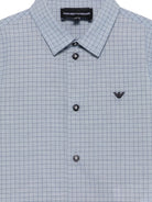 Camicia per bambino Emporio Armani Kids azzurro con motivo a quadri EB001426 AF25922 FB065 EMPORIO ARMANI KIDS 