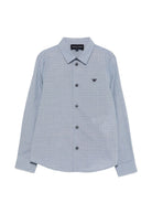 Camicia per bambino Emporio Armani Kids azzurro con motivo a quadri EB001426 AF25922 FB065 EMPORIO ARMANI KIDS 