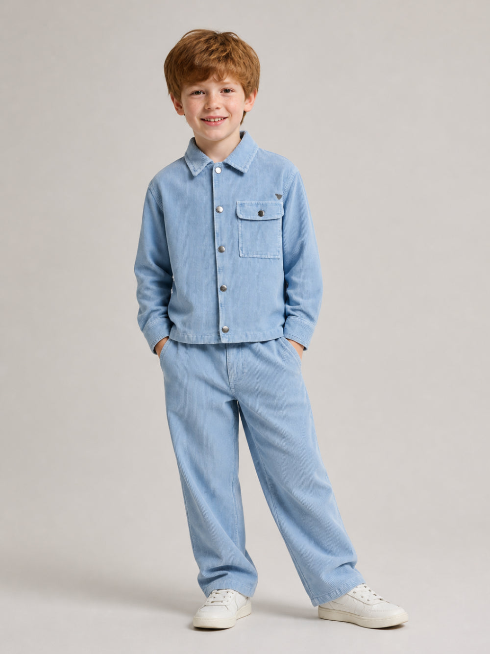 Giacca per bambino Emporio Armani Kids azzurro chiaro con colletto classico EB001428 AF26401 U9366 EMPORIO ARMANI KIDS 