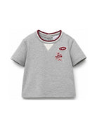 T-shirt per neonato Emporio Armani Kids grigio con patch logo EB001439 AF13715 O8042 EMPORIO ARMANI KIDS 