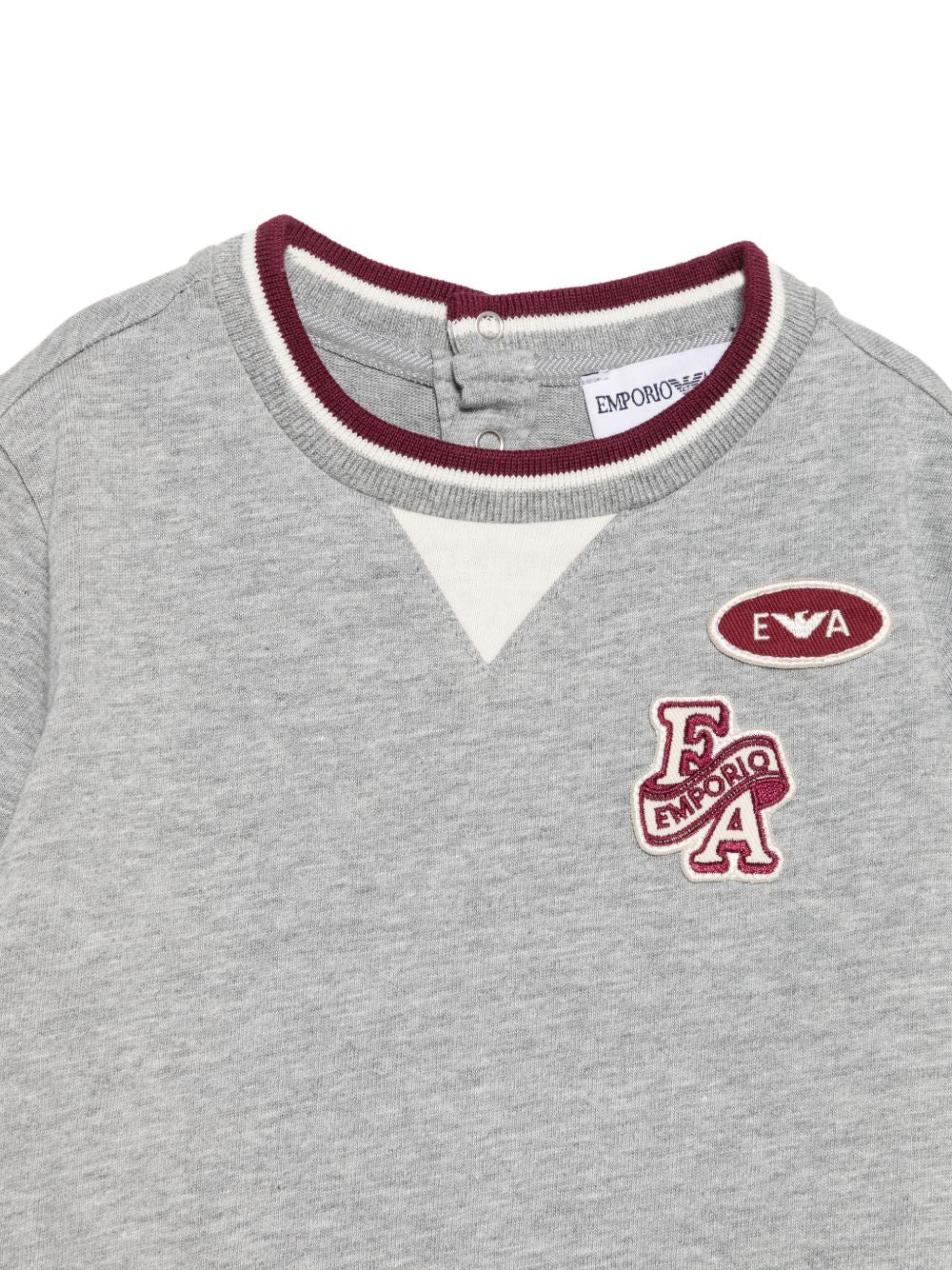 T-shirt per neonato Emporio Armani Kids grigio con patch logo EB001439 AF13715 O8042 EMPORIO ARMANI KIDS 