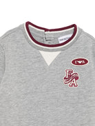 T-shirt per neonato Emporio Armani Kids grigio con patch logo EB001439 AF13715 O8042 EMPORIO ARMANI KIDS 
