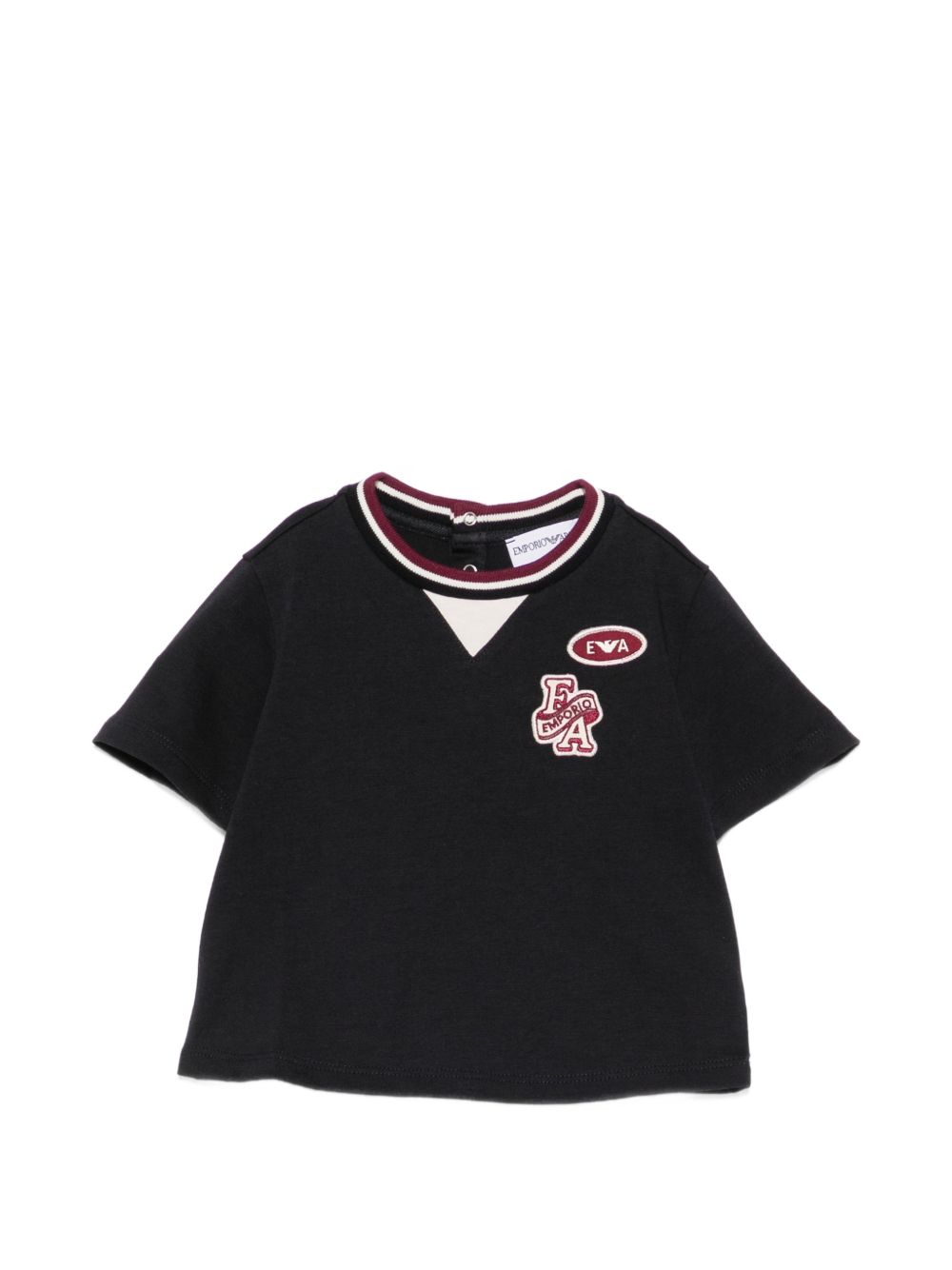 T-shirt per neonato Emporio Armani Kids  blu navy con applicazione logo EB001439 AF13715 UB118 EMPORIO ARMANI KIDS 