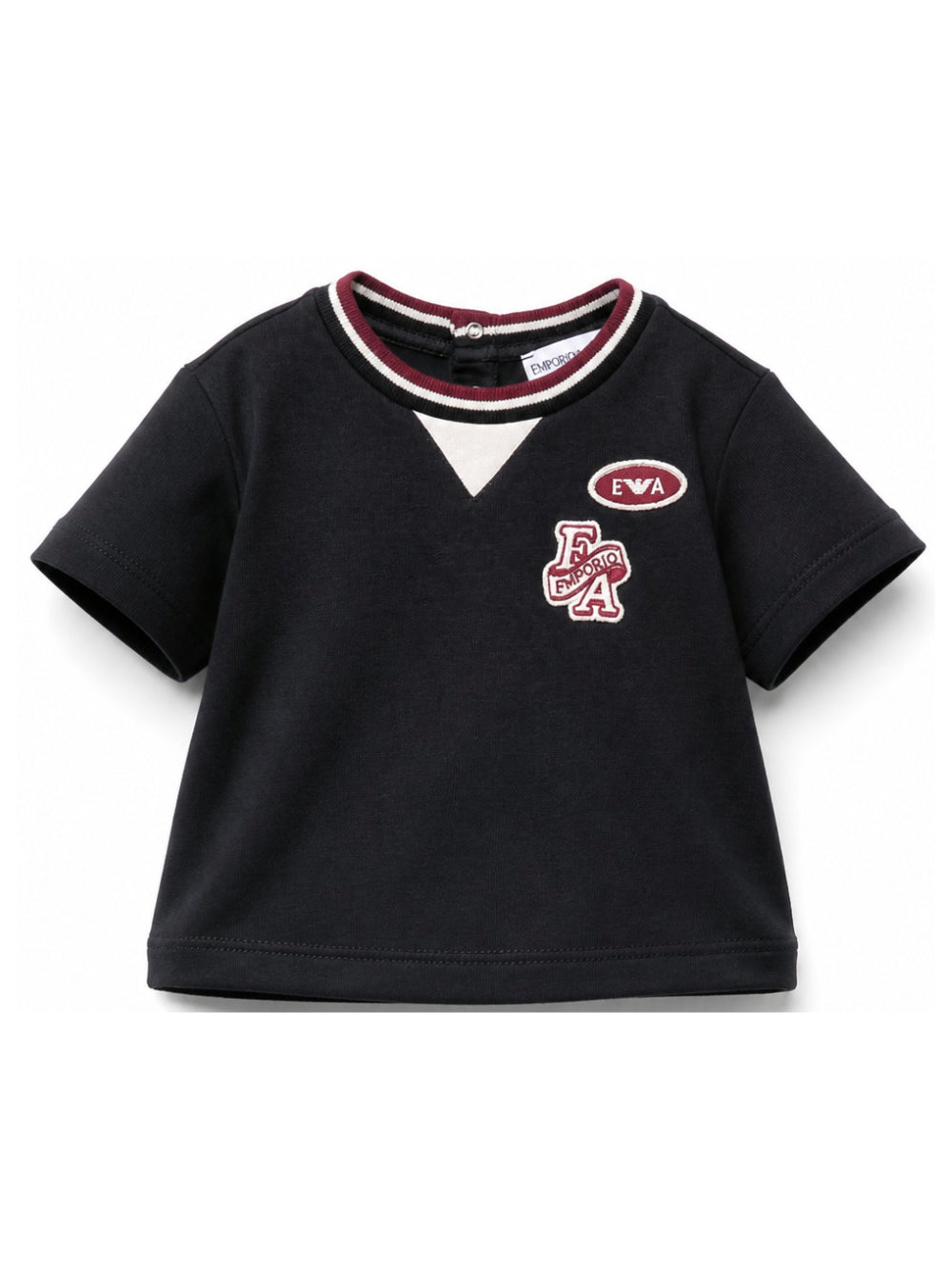 T-shirt per neonato Emporio Armani Kids  blu navy con applicazione logo EB001439 AF13715 UB118 EMPORIO ARMANI KIDS 