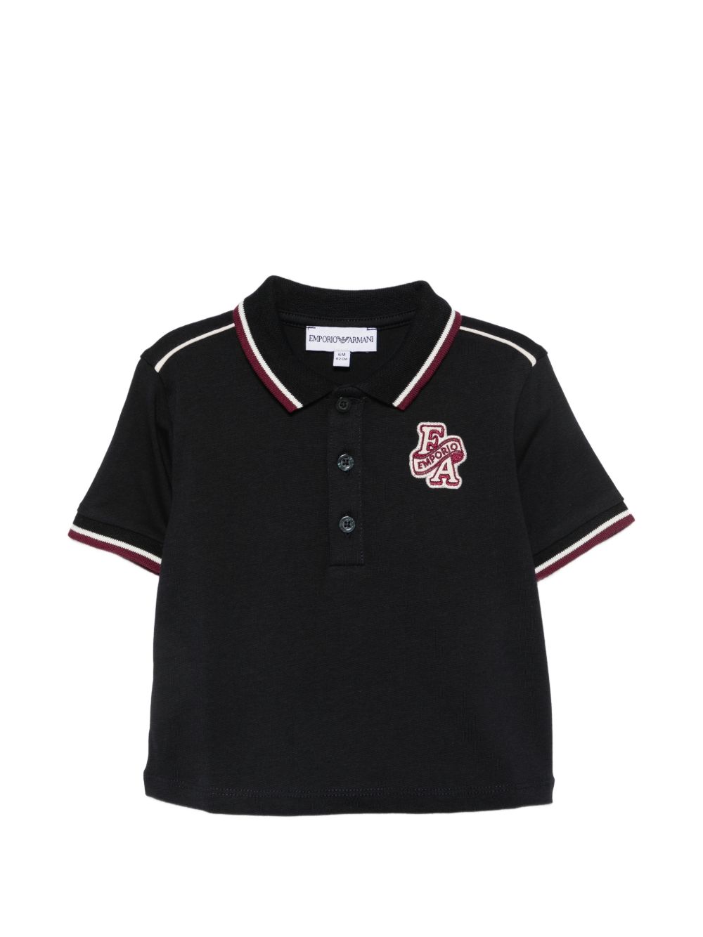 Polo per neonato Emporio Armani Kids nera con applicazione con logo sul petto EB001452 AF13715 UB118 EMPORIO ARMANI KIDS 