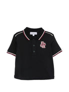 Polo per neonato Emporio Armani Kids nera con applicazione con logo sul petto EB001452 AF13715 UB118 EMPORIO ARMANI KIDS 