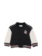 Felpa per neonato Emporio Armani Kids nera con applicazione logo sul petto EB001459 AF10126 MZ998 EMPORIO ARMANI KIDS 