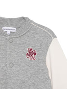 Felpa per neonato Emporio Armani Kids grigia con applicazione frontale con logo EB001459 AF10126 MZ999 EMPORIO ARMANI KIDS 