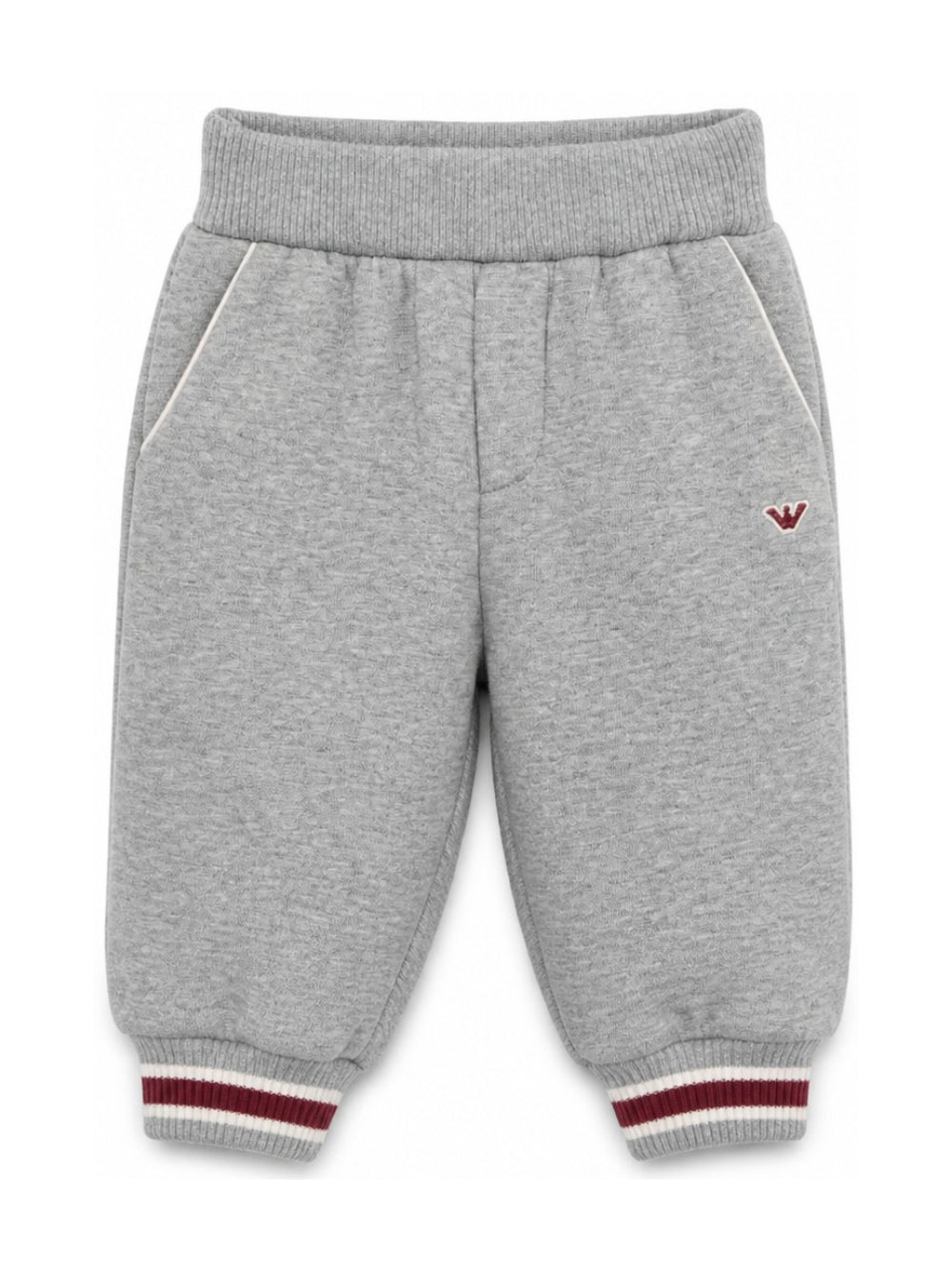 Pantatuta per neonato Emporio Armani Kids grigio con logo ricamato sul davanti EB001466 AF10126 O8042 EMPORIO ARMANI KIDS 