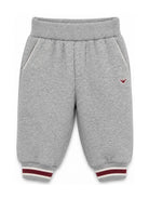 Pantatuta per neonato Emporio Armani Kids grigio con logo ricamato sul davanti EB001466 AF10126 O8042 EMPORIO ARMANI KIDS 