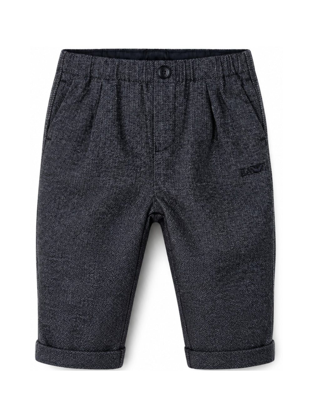 Pantaloni per neonato Emporio Armani Kids blu con dettaglio plissettato EB001467 AF25919 FB056 EMPORIO ARMANI KIDS 