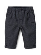 Pantaloni per neonato Emporio Armani Kids blu con dettaglio plissettato EB001467 AF25919 FB056 EMPORIO ARMANI KIDS 