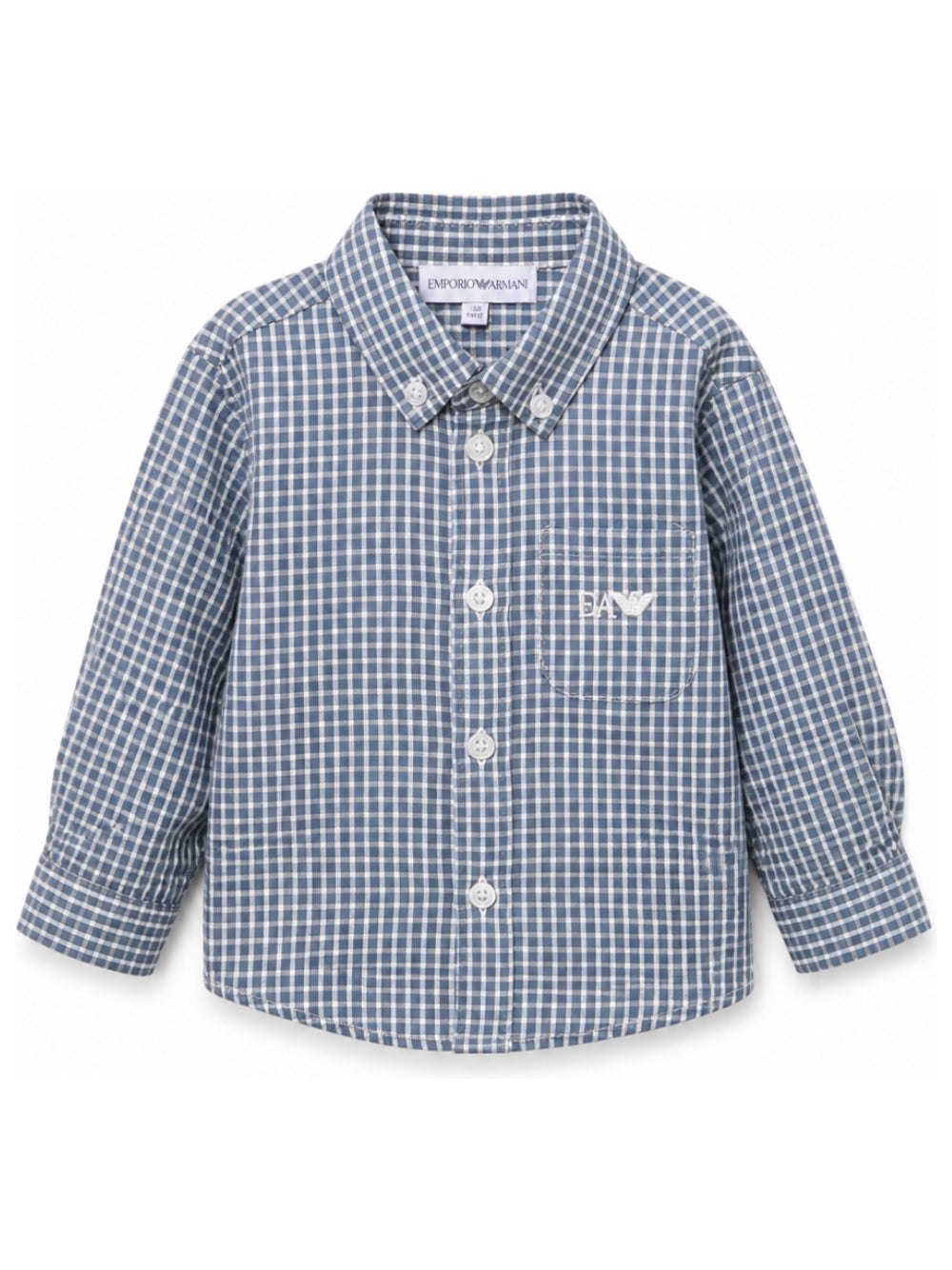 Camicia per neonato Emporio Armani Kids blu con motivo a quadri EB001484 AF25925 FB066 EMPORIO ARMANI KIDS 