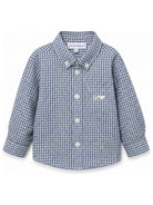 Camicia per neonato Emporio Armani Kids blu con motivo a quadri EB001484 AF25925 FB066 EMPORIO ARMANI KIDS 