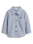 Camicia per neonato Emporio Armani Kids blu con motivo a quadri EB001485 AF25922 FB065 EMPORIO ARMANI KIDS 