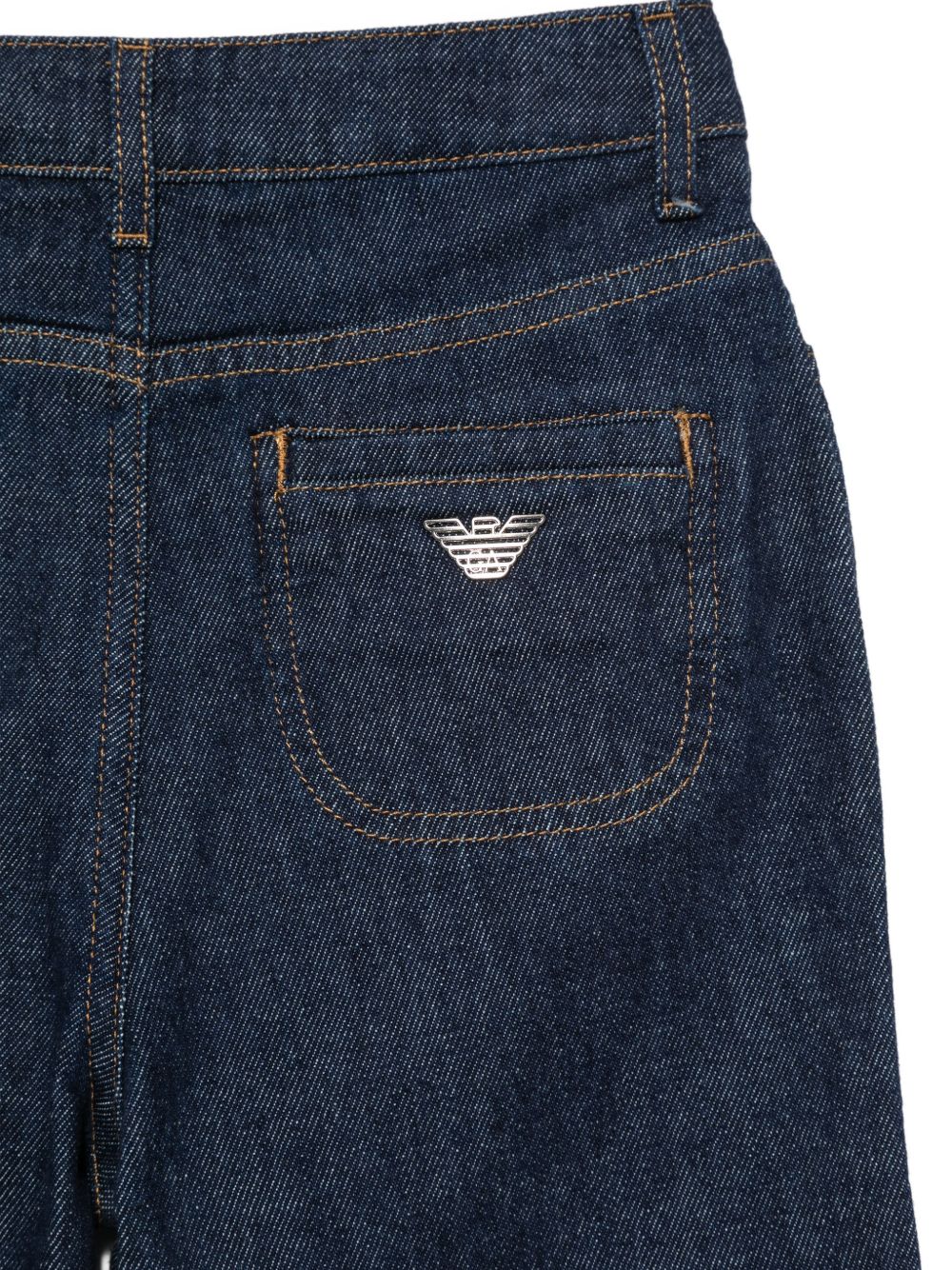 Jeans per bambino Emporio Armani Kids blu con placca logo EB001489 AF25912 MB001 EMPORIO ARMANI KIDS 