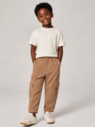 Pantaloni per bambino Emporio Armani Kids marrone con due tasche laterali EB001491 AF25910 U1049 EMPORIO ARMANI KIDS 