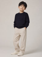 Pantaloni per bambino Emporio Armani Kids beige con logo ricamato EB001493 AF25986 U8042 EMPORIO ARMANI KIDS 