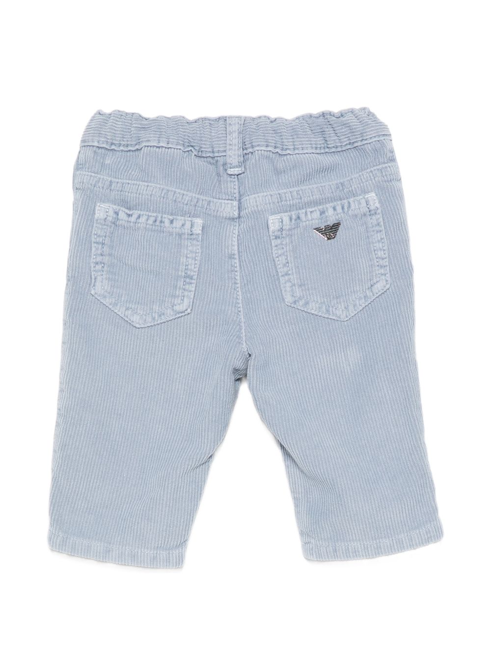 Pantaloni per neonato Emporio Armani Kids azzurro chiaro con effetto velluto EB001506 AF26401 U9366 EMPORIO ARMANI KIDS 