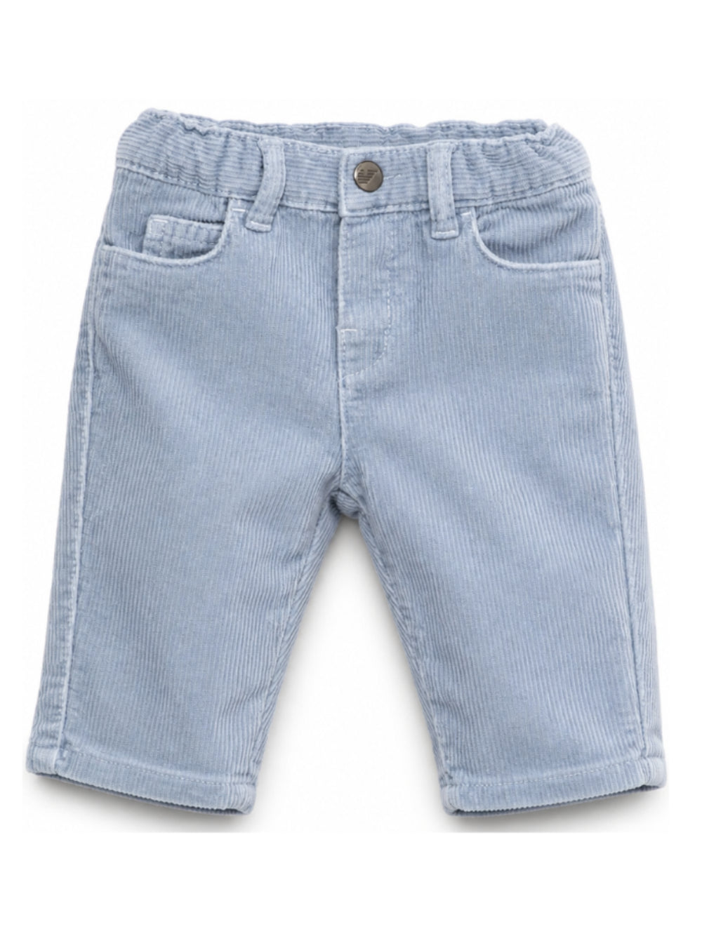 Pantaloni per neonato Emporio Armani Kids azzurro chiaro con effetto velluto EB001506 AF26401 U9366 EMPORIO ARMANI KIDS 