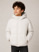 Giubbino per bambino Emporio armani Kids bianco crema con cappuccio EB001513 AF26005 U1009 EMPORIO ARMANI KIDS 