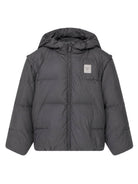 Giubbino per bambino Emporio Armani Kids grigio scuro con applicazione con logo sul petto EB001513 AF26005 UA030 EMPORIO ARMANI KIDS 