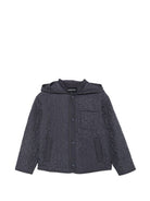 Giubbino per bambino Emporio Armani Kids grigio con ricamo logo all-over EB001517 AF28746 UA030 EMPORIO ARMANI KIDS 