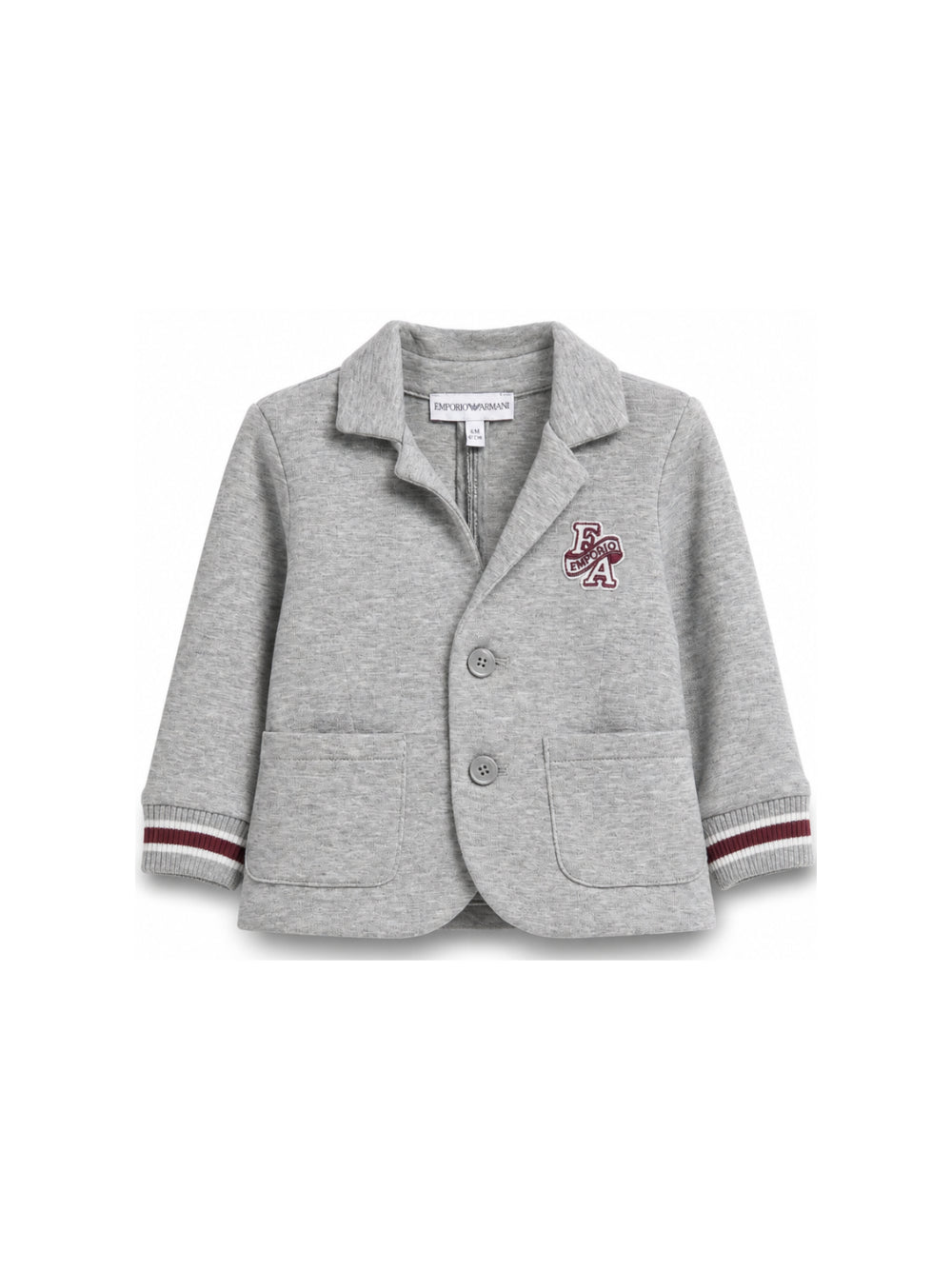 Giacca per neonato Emporio Armani Kids grigia con patch logo EB001539 AF10126 O8042 EMPORIO ARMANI KIDS 