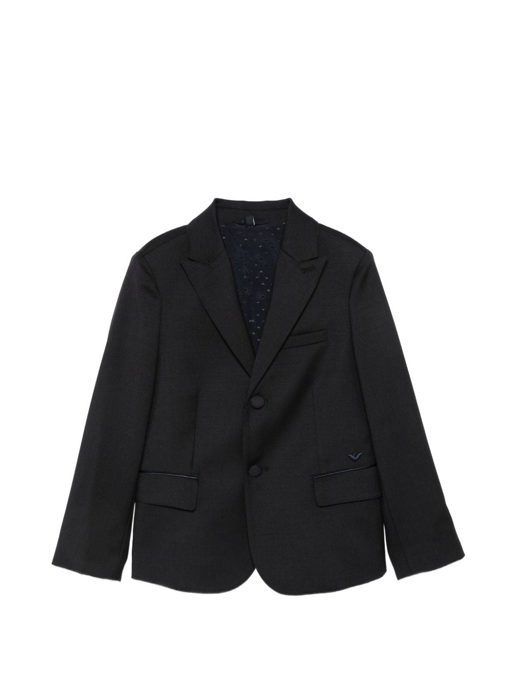 Giacca monopetto per bambino Emporio Armani Kids nera con placca logo EB001565 AF26061 UB109 EMPORIO ARMANI KIDS 