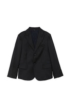 Giacca monopetto per bambino Emporio Armani Kids nera con placca logo EB001565 AF26061 UB109 EMPORIO ARMANI KIDS 