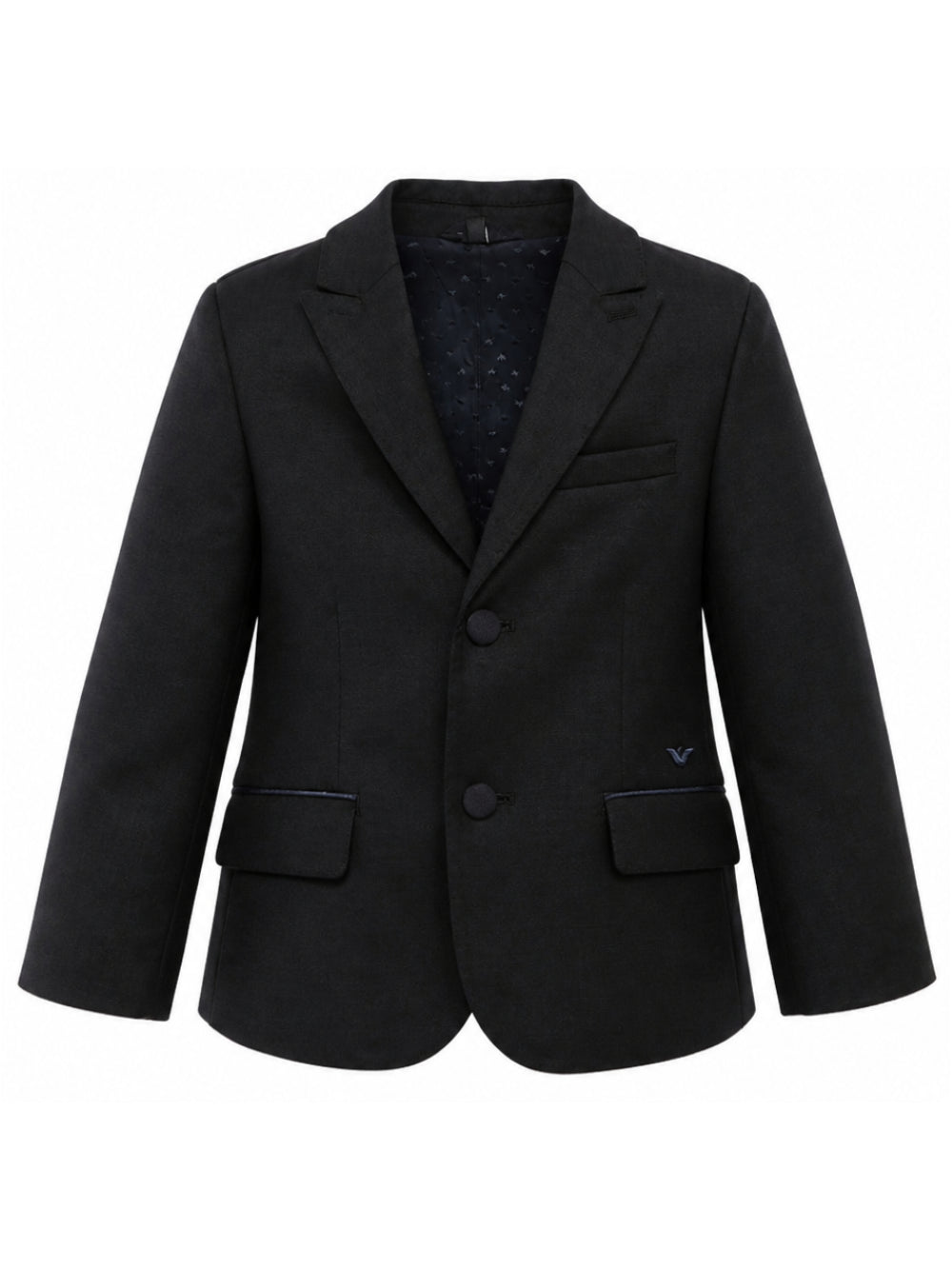 Giacca monopetto per bambino Emporio Armani Kids nera con placca logo EB001565 AF26061 UB109 EMPORIO ARMANI KIDS 