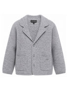 Cardigan per bambino Emporio Armani Kids grigio con design lavorato a maglia EB001579 AF27310 O8035 EMPORIO ARMANI KIDS 