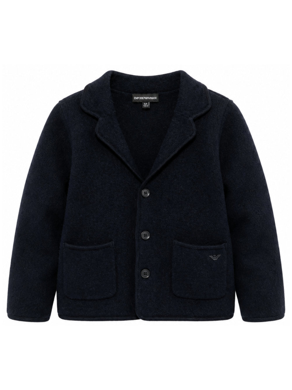 Giacca per bambino Emporio Armani Kids blu navy con logo ricamato sul davanti EB001579 AF27310 UB118 EMPORIO ARMANI KIDS 
