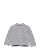 Cardigan per neonato Emporio Armani Kids grigio con logo ricamato sul davanti EB001580 AF27310 O8035 EMPORIO ARMANI KIDS 