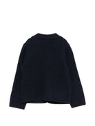 Cardigan per neonato Emporio Armani Kids blu navy con appicazione con logo EB001580 AF27310 UB118 EMPORIO ARMANI KIDS 
