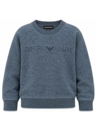 Maglione per bambino Emporio Armani Kids blu con motivo a righe orizzontali EB001581 AF27312 MB004 EMPORIO ARMANI KIDS 